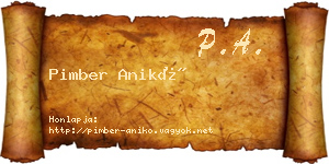 Pimber Anikó névjegykártya